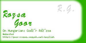 rozsa goor business card